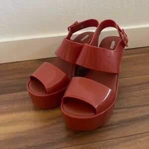 Melissa Chunky Rust colored platform sandals. US Size 10 Women’s.